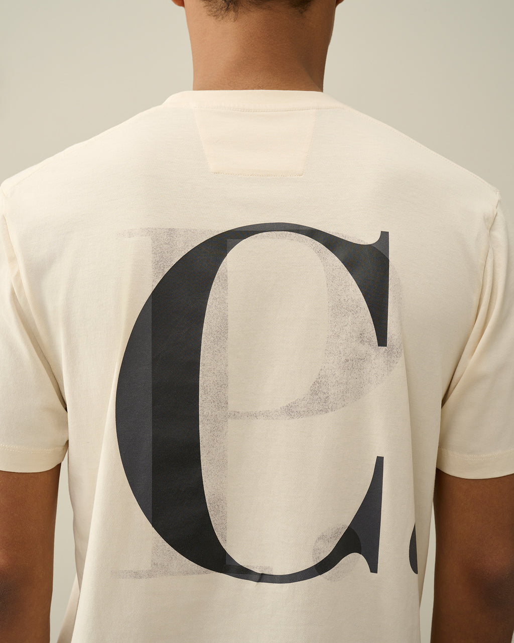 t-shirt panna nan logo Stampa Grafica cotone jersey con dettagli chiari