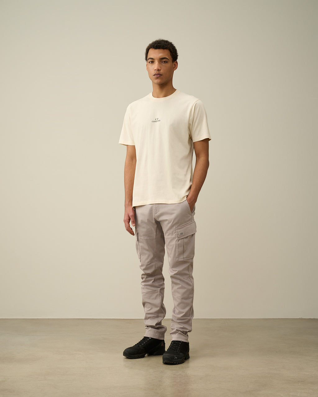 t-shirt panna nan logo Stampa Grafica cotone jersey con dettagli chiari