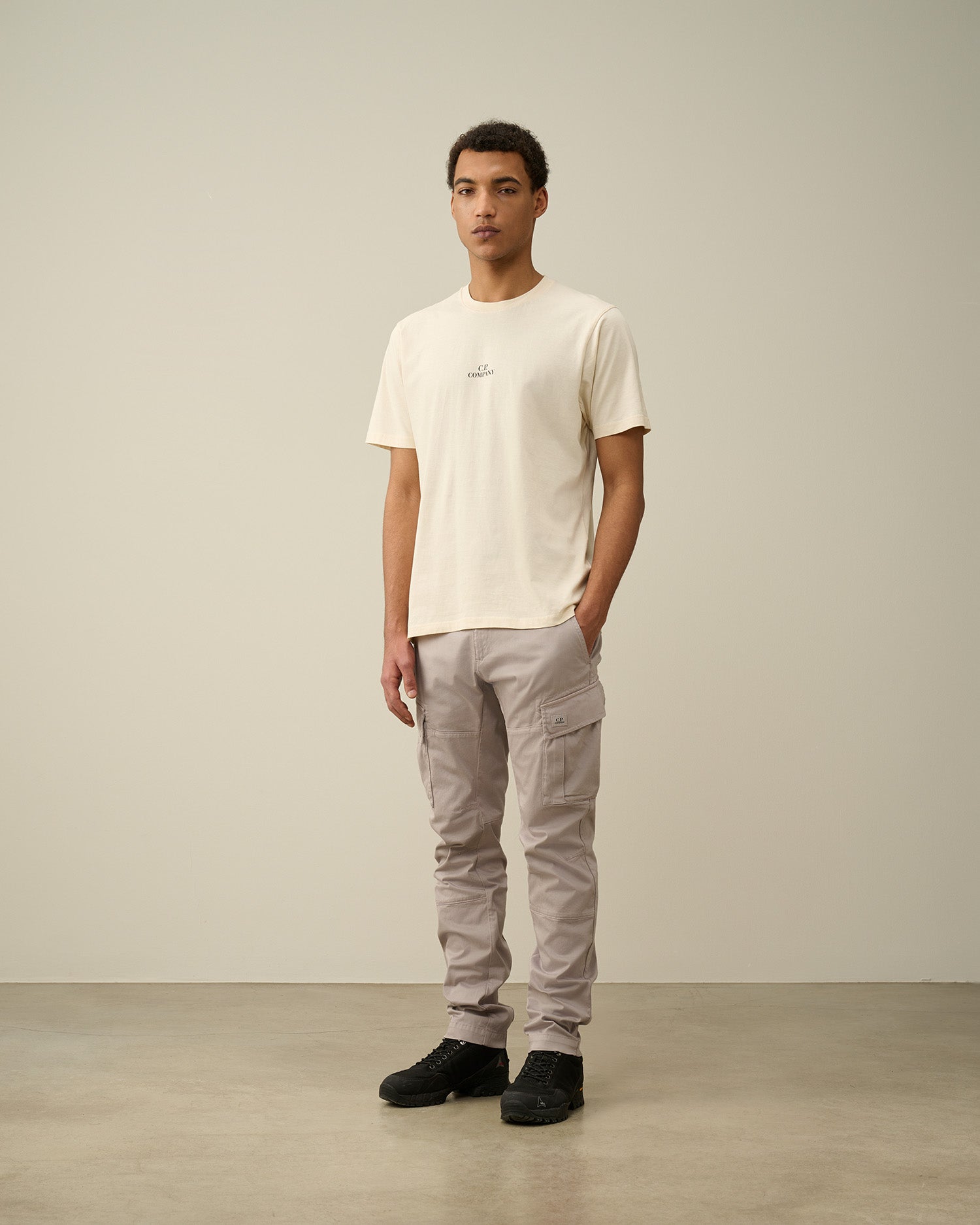 t-shirt panna nan logo Stampa Grafica cotone jersey con dettagli chiari