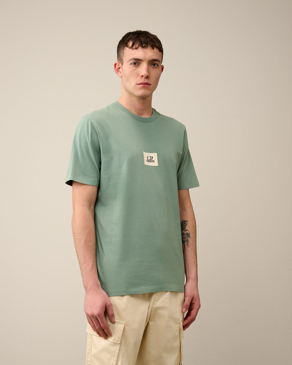 t-shirt verde nan logo Stampa cotone jersey con dettagli chiari