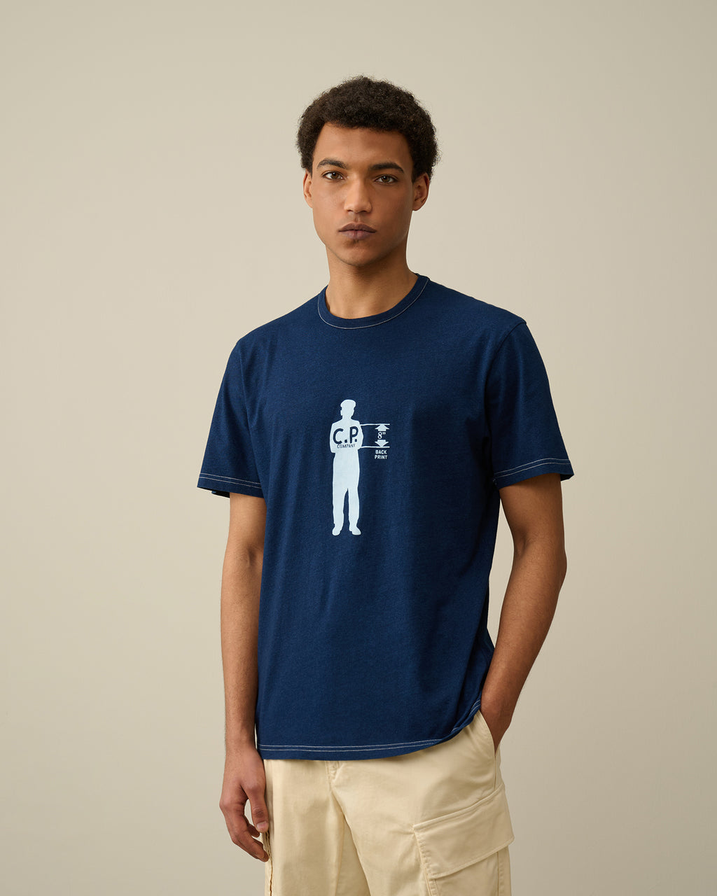 Vista da dietro di t-shirt avio nan logo Stampa Grafica British Sailor cotone