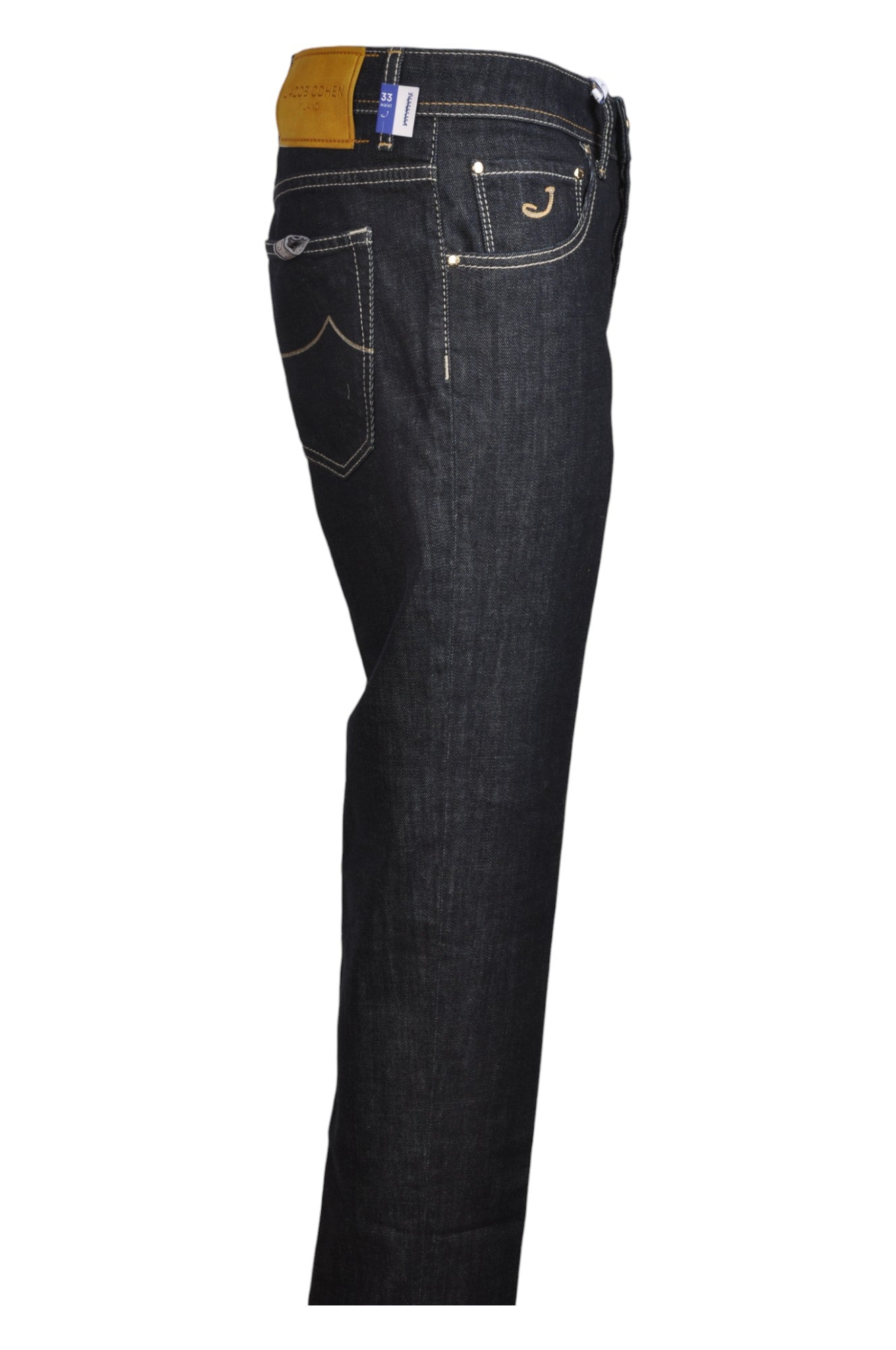Dettaglio jeans slim fit d lav blu scur Jacob Cohen in tessuto pregiato