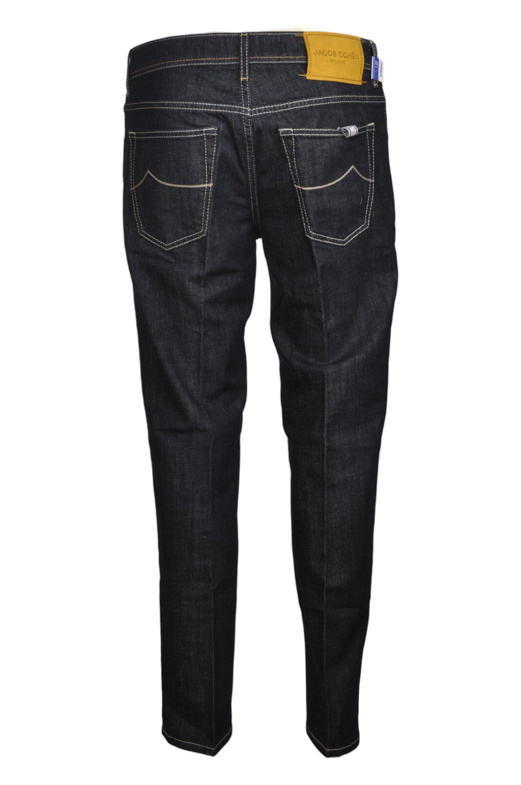 Dettaglio primo piano jeans slim fit d lav blu scur Jacob Cohen