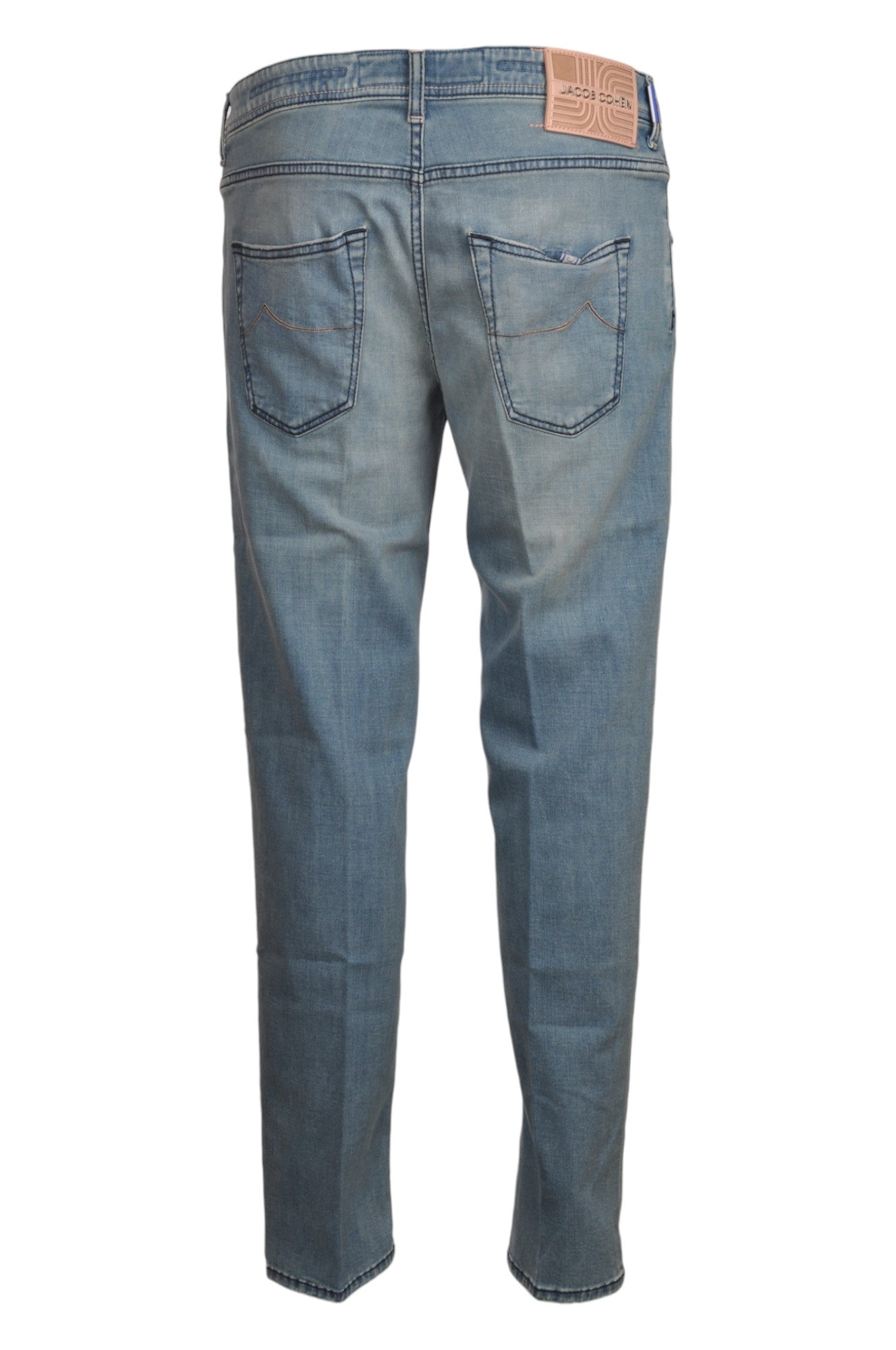 Dettaglio jeans slim fit d lav chiaro Jacob Cohen in tessuto pregiato