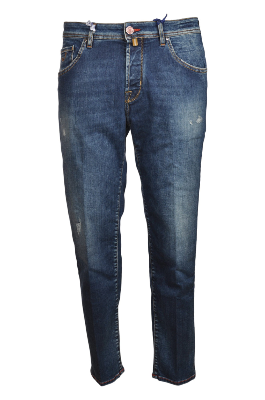 Dettaglio jeans slim fit d l a v medio Jacob Cohen in tessuto pregiato