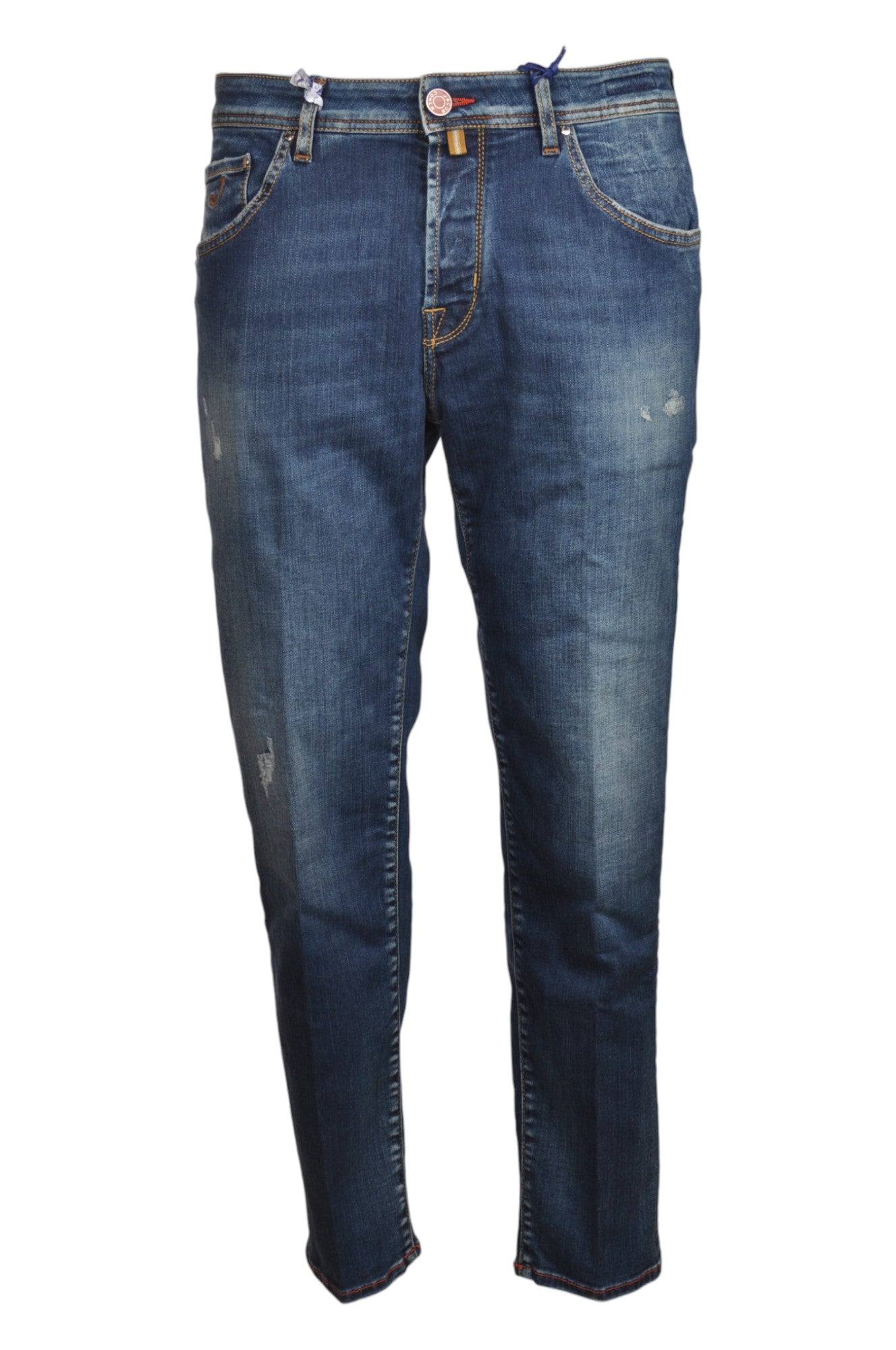 Dettaglio jeans slim fit d l a v medio Jacob Cohen in tessuto pregiato