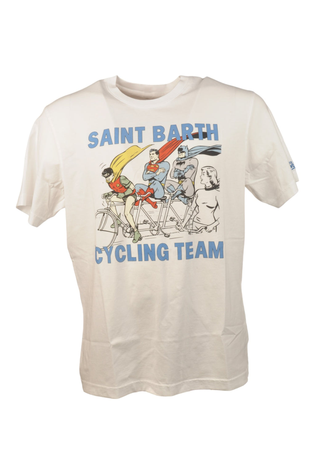 Dettaglio t-shirt bianco scritta “St.Barth” Saint Barth cotone