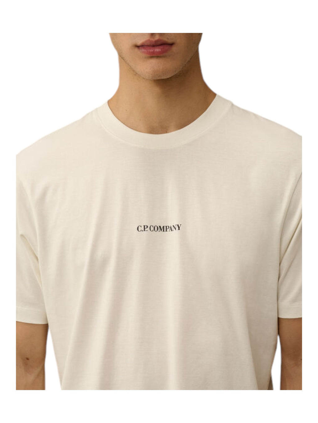 Vista da dietro di t-shirt bianco nan logo Stampa cotone jersey