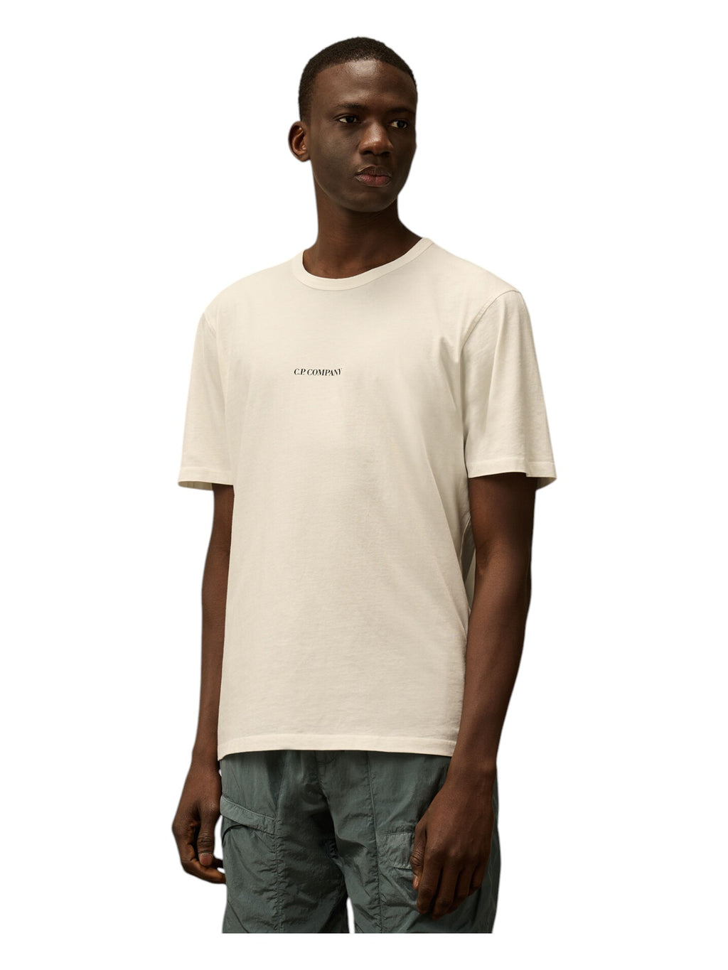 t-shirt bianco nan logo Stampa cotone mercerizzato con dettagli chiari