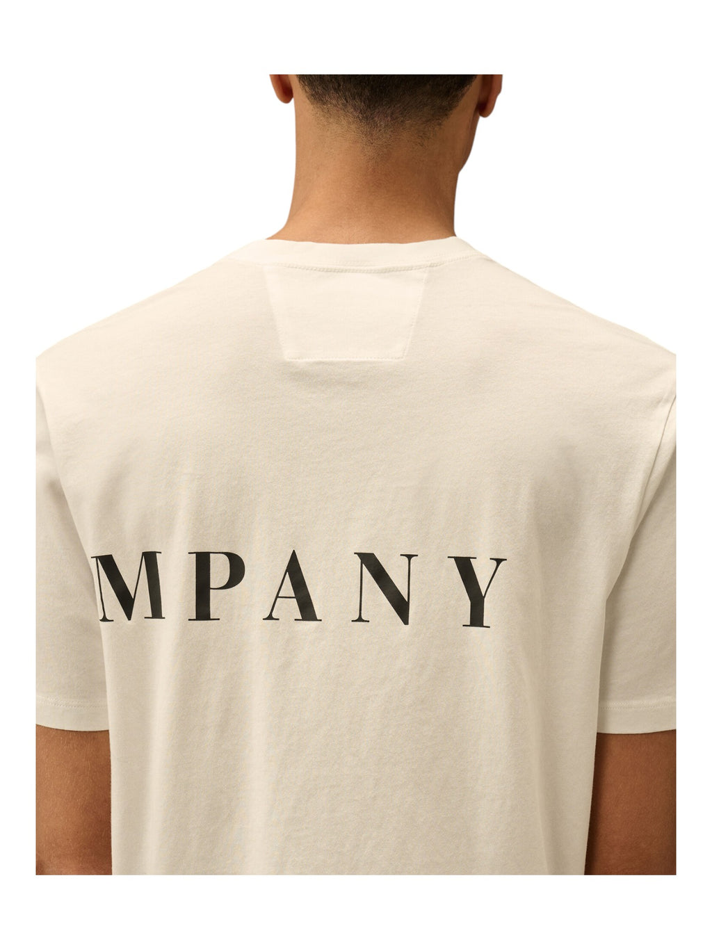 t-shirt bianco nan vista frontale logo Stampa cotone con dettagli chiari