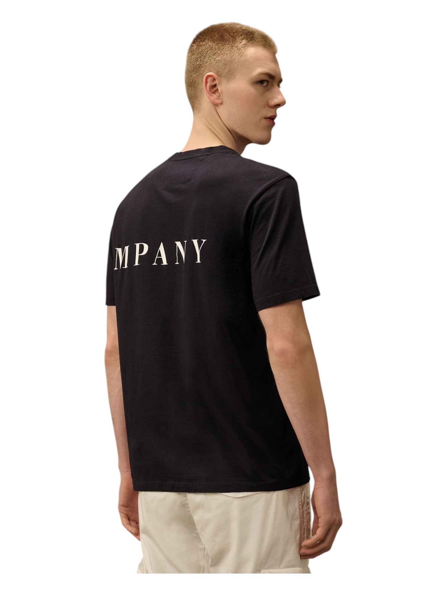 t-shirt blu nan logo Stampa cotone con dettagli chiari