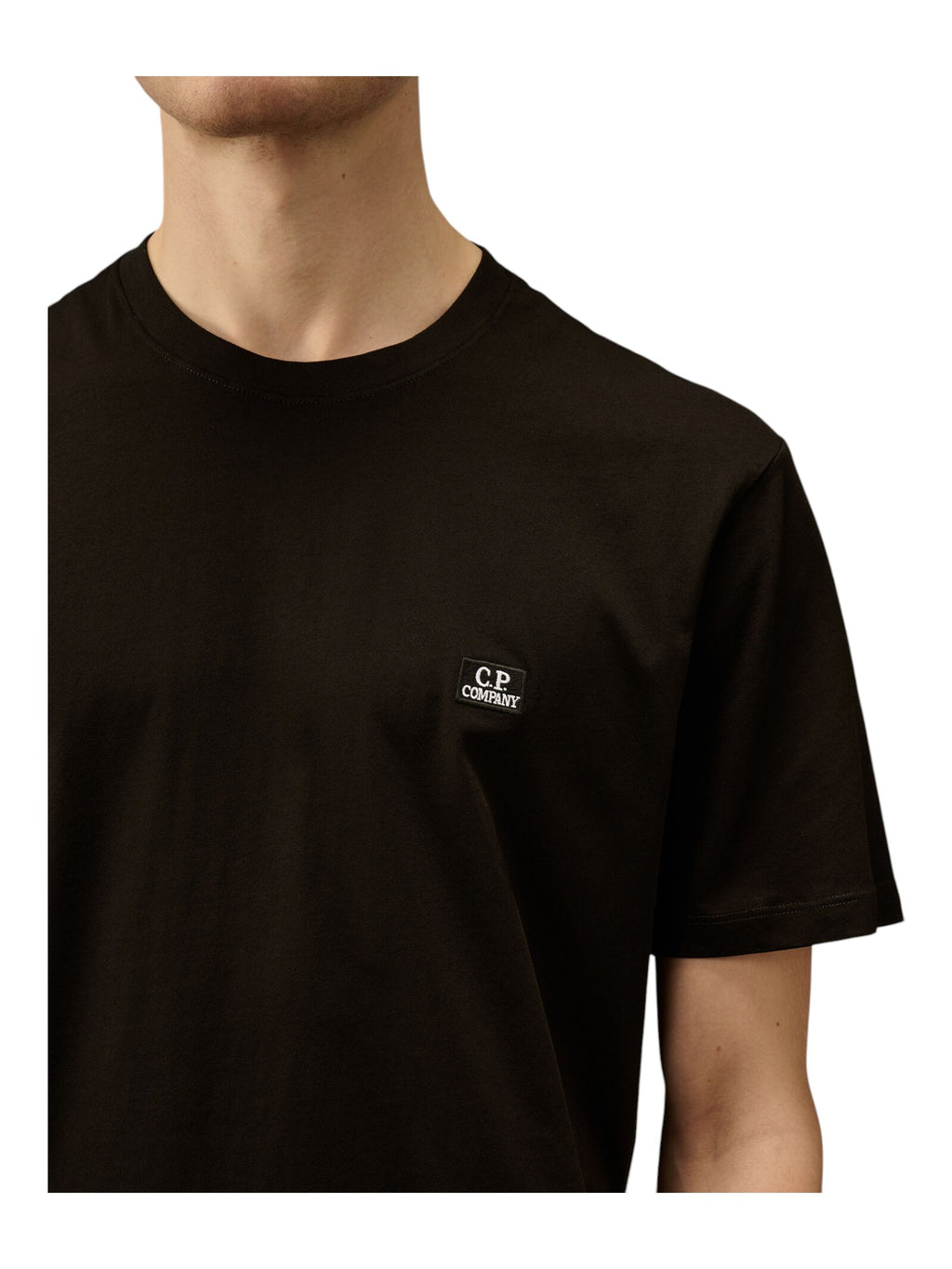 t-shirt nero nan vista posteriore logo ricamato logo patch logo Ricamato Patch cotone