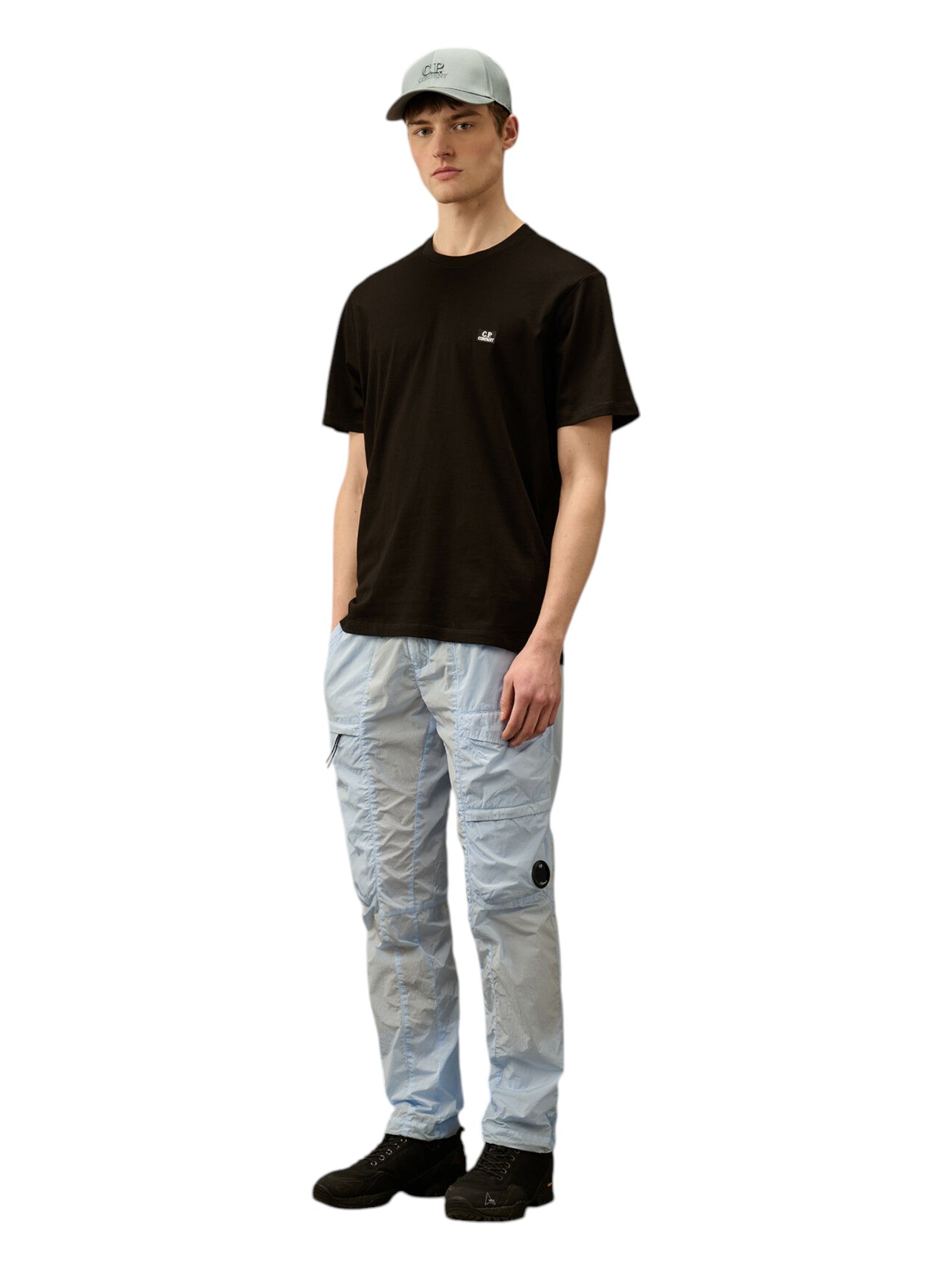 t-shirt nero nan logo ricamato logo patch logo Ricamato Patch cotone