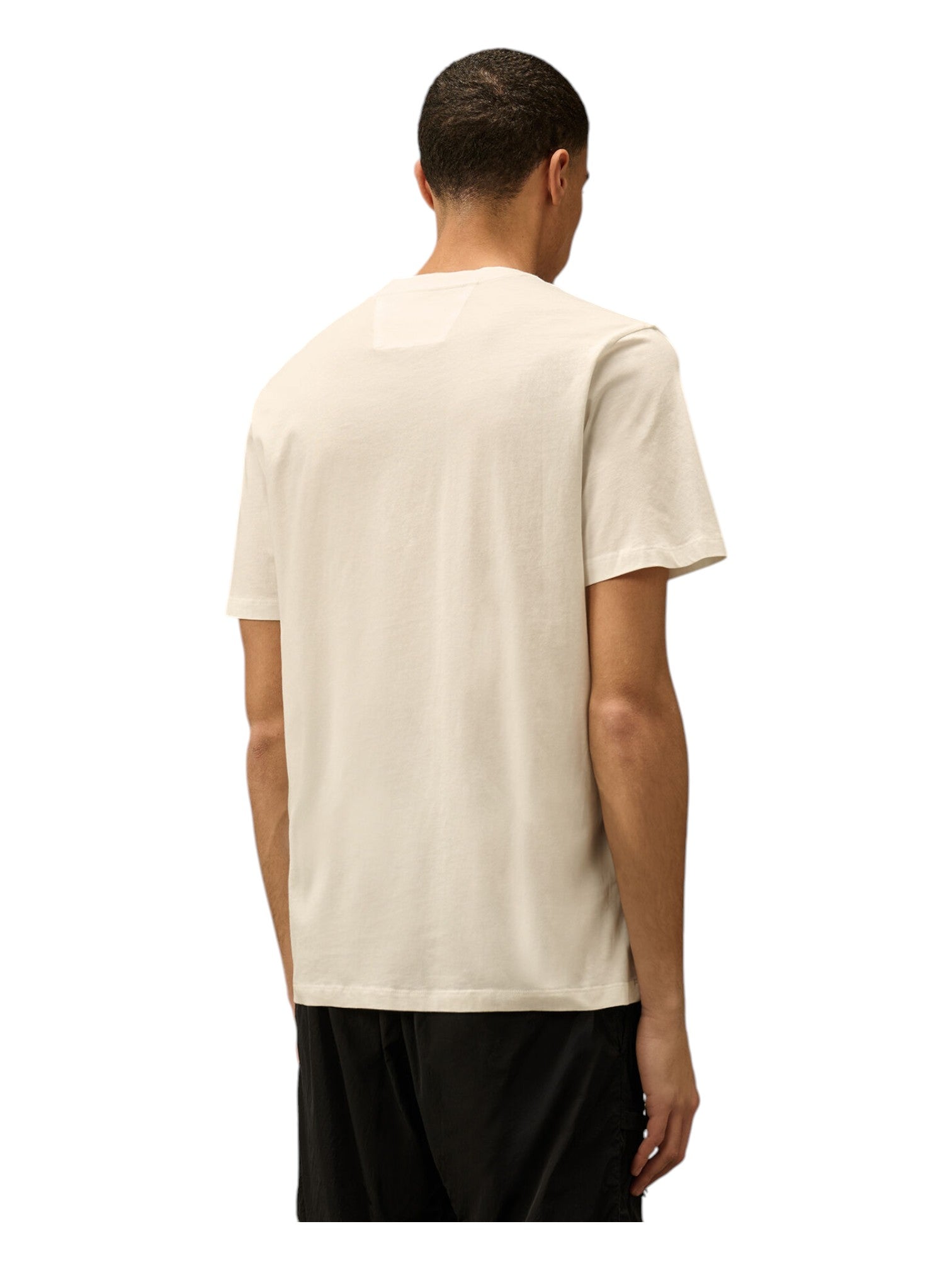 Vista da dietro di t-shirt bianco nan logo ricamato logo patch logo Ricamato Patch cotone