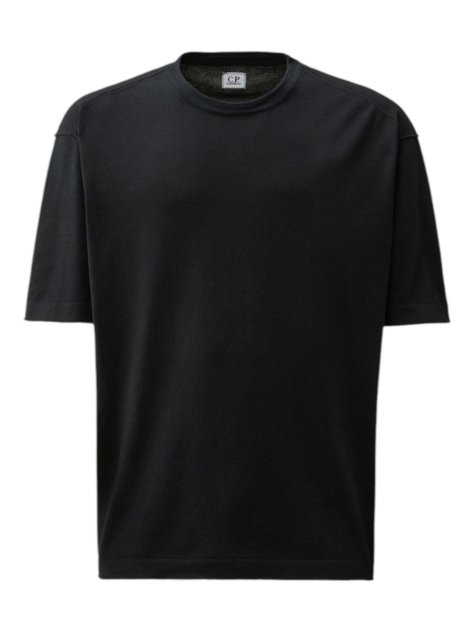 t-shirt blu nan vista posteriore filo con dettagli chiari