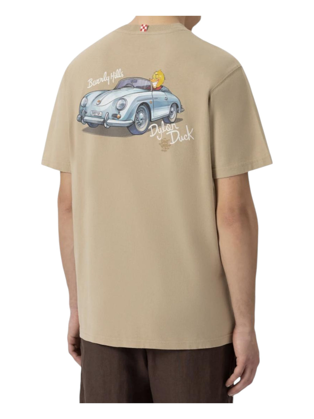 Dettaglio t-shirt beige stampa Saint Barth cotone CPT manica corta