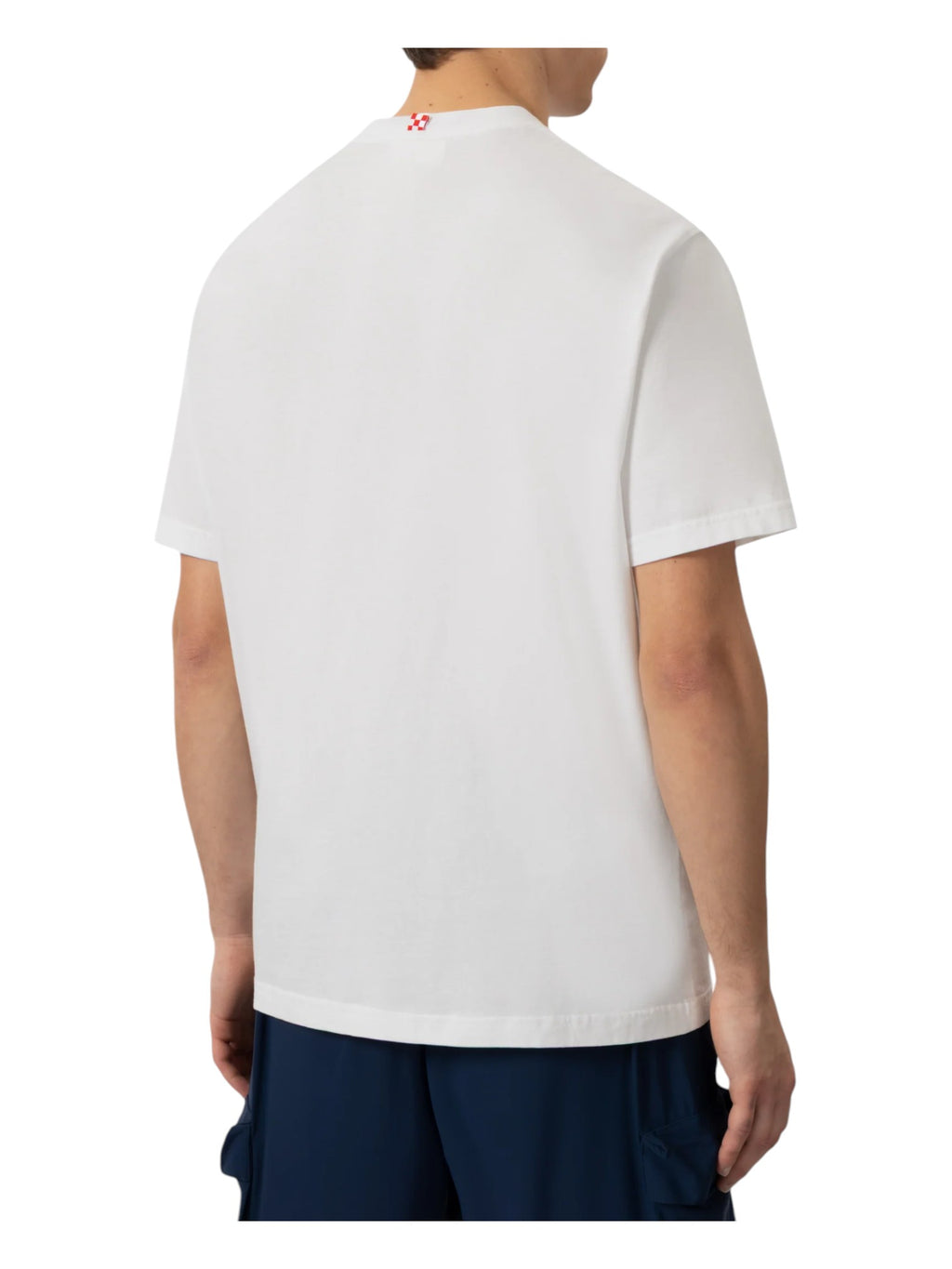 Dettaglio t-shirt bianco scritta “Gin gin” Saint Barth cotone