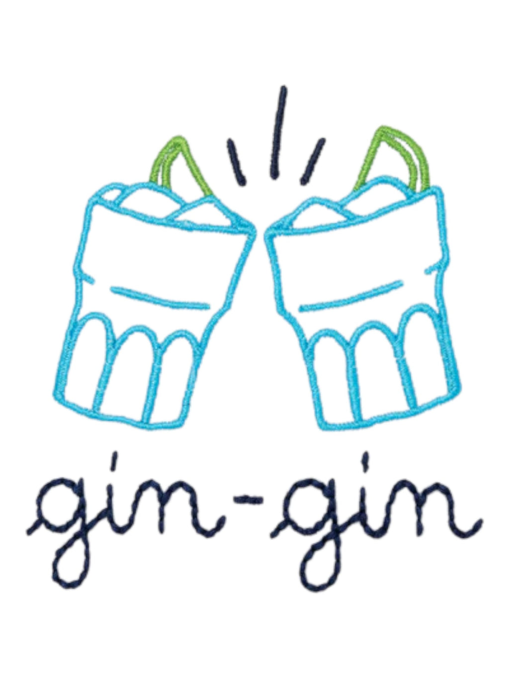 Dettaglio t-shirt bianco scritta “Gin gin” Saint Barth cotone