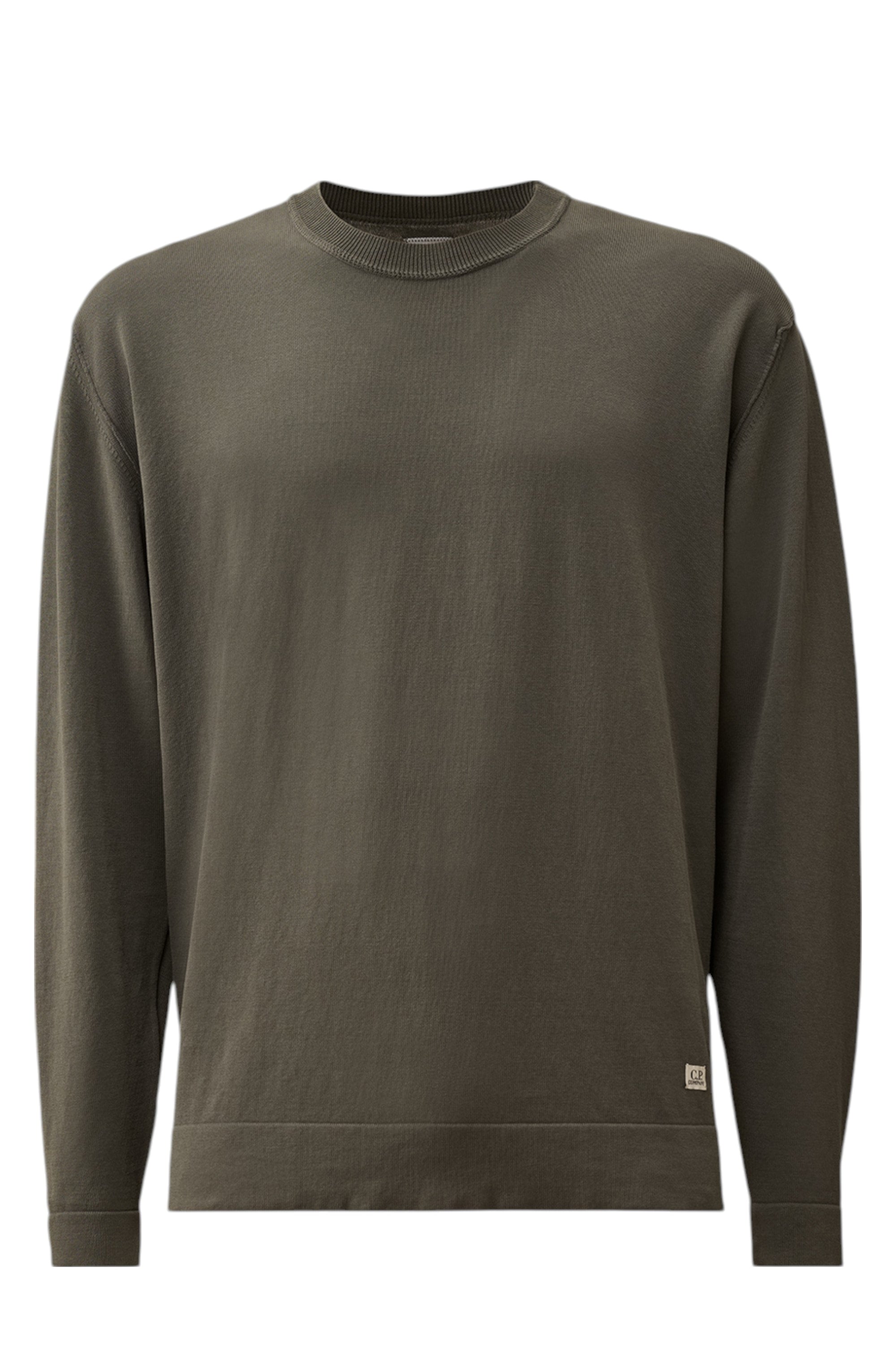 Maglia girocollo frontale, maglia girocollo grigio scuro C.P. Company da uomo