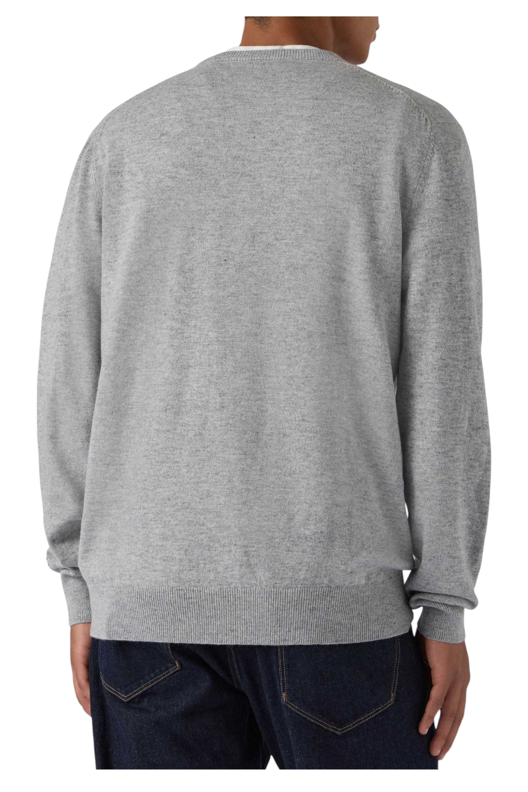 Maglia da dietro su sfondo neutro girocollo scritta vitaclasse grigio chiar Saint Barth Heron in lana