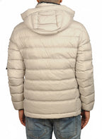 vista del piumino ghiaccio con cappuccio estraibile Peuterey in piuma