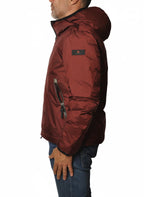 vista del giubbotto reversibile bordò con collo in piedi Peuterey in primaloft