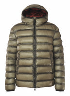 vista del giubbotto reversibile bordò con collo in piedi Peuterey in primaloft