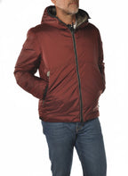 vista del giubbotto reversibile bordò con collo in piedi Peuterey in primaloft