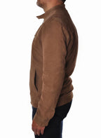 Vista posteriore del giubbotto Peuterey pelle scamosciata beige/pelle