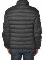 vista del piumino corto grigio con avvitato Peuterey in tessuto stretch