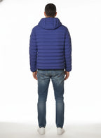 vista posteriore del piumino corto royal con zip termosaldate Peuterey in tessuto tecnico