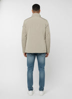 Vista da dietro del field jacket Peuterey pelle scamosciata beige