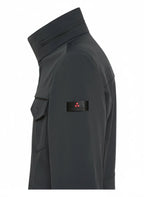 Vista posteriore del field jacket Peuterey nylon blu con cappuccio