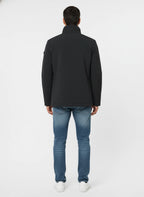 Vista da dietro del field jacket Peuterey nylon nero con cappuccio