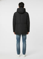 Vista da dietro del field jacket Peuterey pelle scamosciata nero