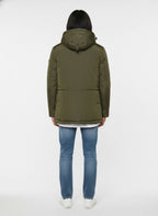 Vista da dietro del field jacket Peuterey pelle scamosciata verde