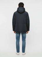 Vista da dietro del field jacket Peuterey pelle scamosciata blu