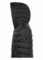 Vista posteriore del piumino Peuterey pelle scamosciata nero