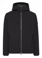 Vista posteriore del bomber Peuterey nylon blu con collo particolare