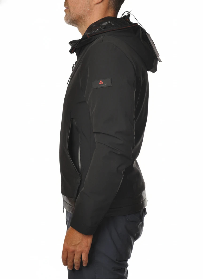 Vista posteriore del giubbotto Peuterey tessuto tecnico nero