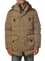 Vista posteriore del giubbotto Peuterey piuma militare con cappuccio