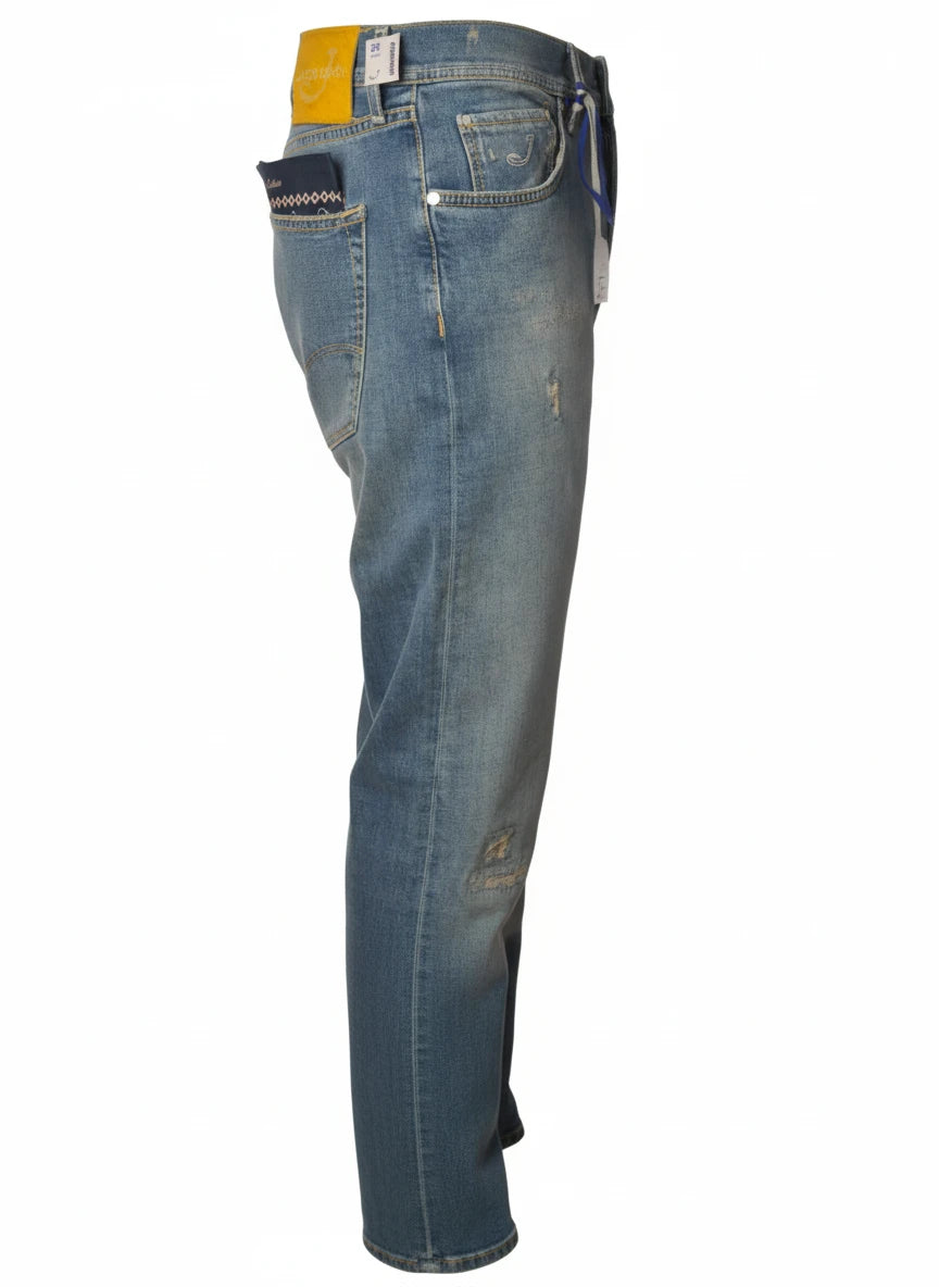 Detail of jeans straight leg wash Jacob Cohen in premium fabric