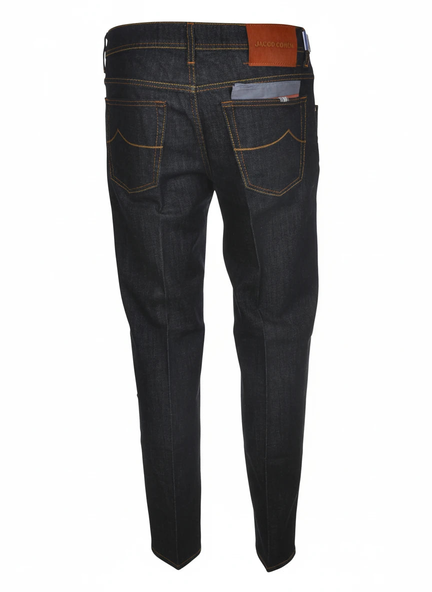 Detail of jeans narrow leg wash blue scur Jacob Cohen in premium fabric