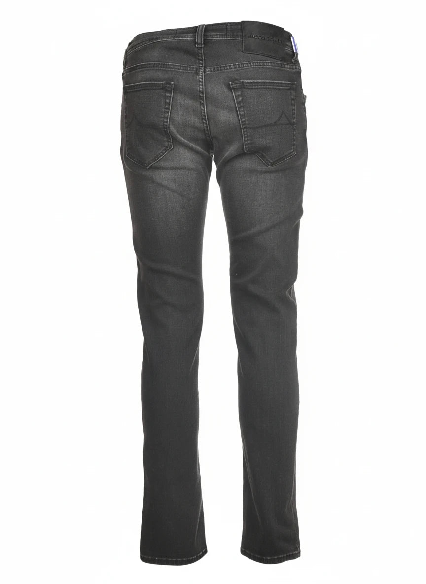 Dettaglio jeans slim fit d lav nero Jacob Cohen tela stretch