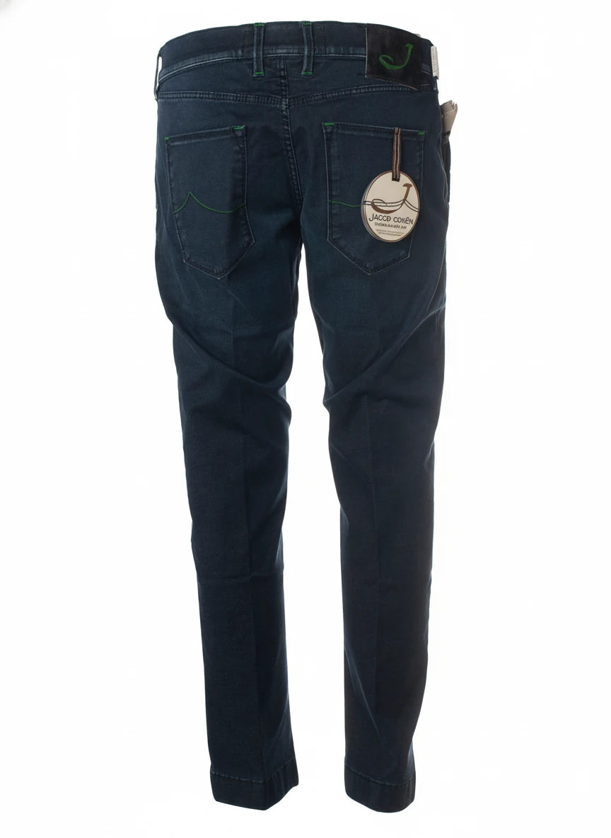 Detail of slim‑fit jeans dark wash Jacob Cohen in premium fabric