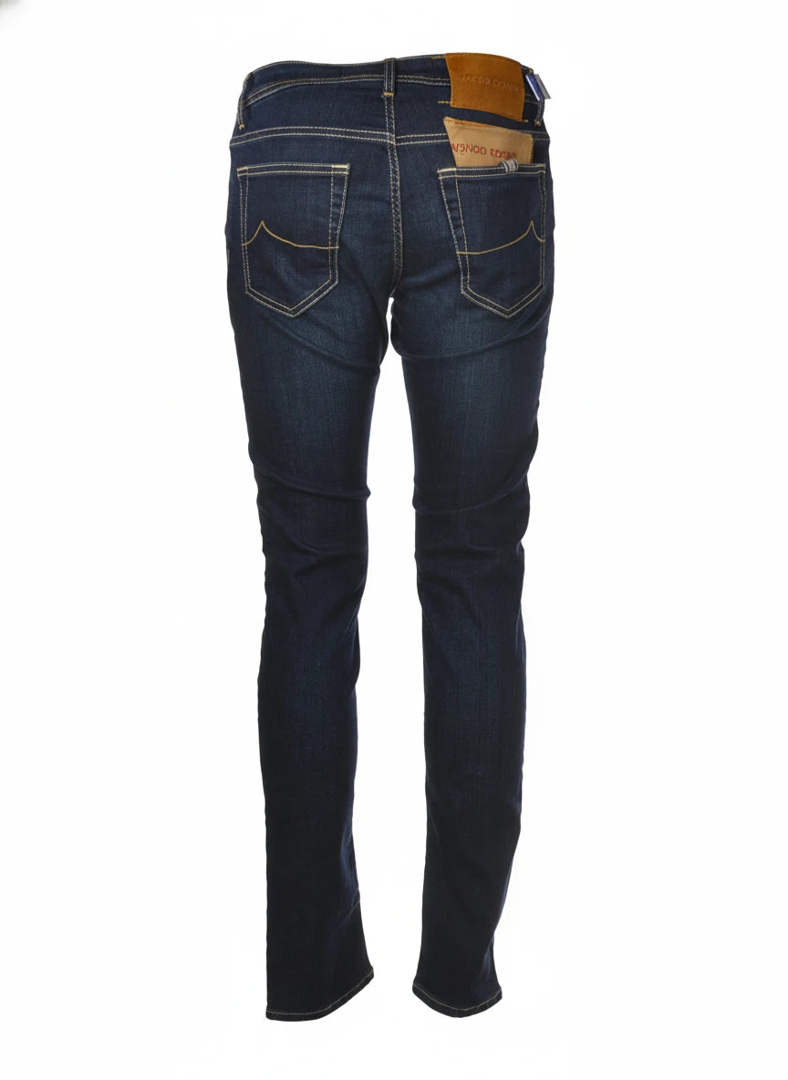 Dettaglio jeans slim fit d denim scuro Jacob Cohen tela stretch