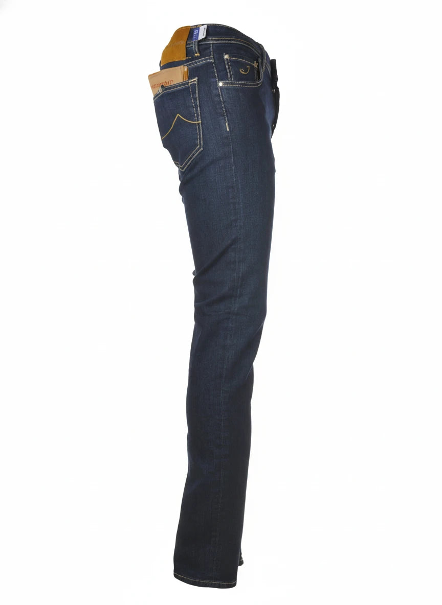 Dettaglio jeans slim fit d denim scuro Jacob Cohen tela stretch