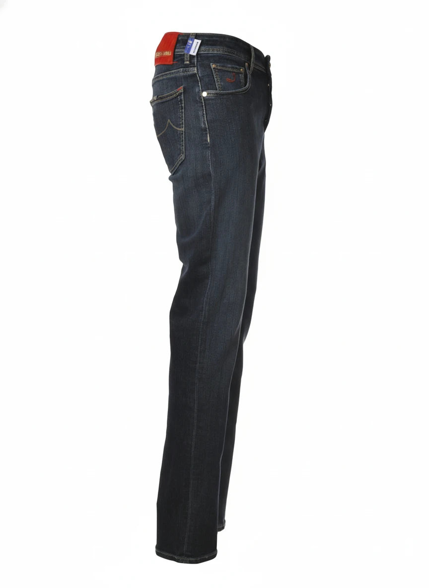 Rear view of slim‑fit jeans Jacob Cohen in premium fabric