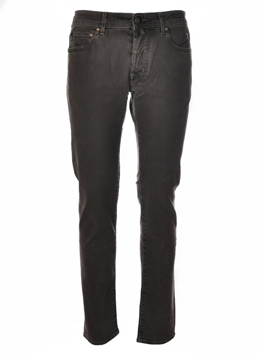 Close‑up detail of jeans narrow leg 4601 Jacob Cohen in premium fabric