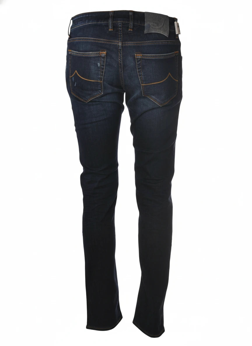 Dettaglio jeans slim fit lav medio scuro Jacob Cohen tela stretch leggera